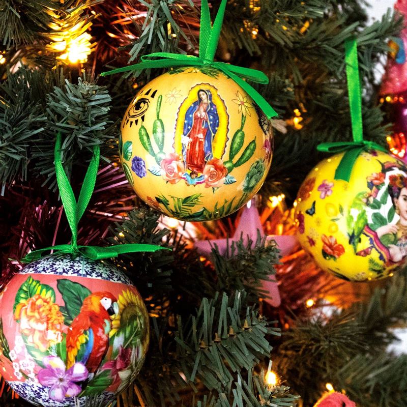 La La Land | Large Christmas Baubles | Mexican Folklore Set of 6