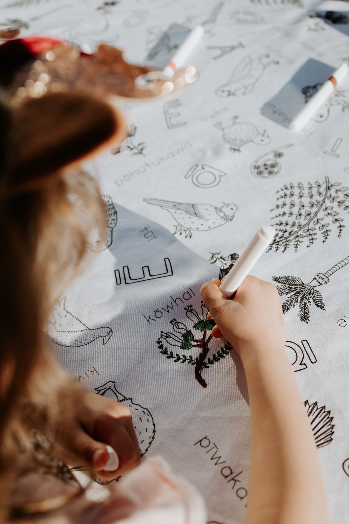 Colour Me | Washable Reusable Colouring Tablecloth | Hoa o te Ngahere