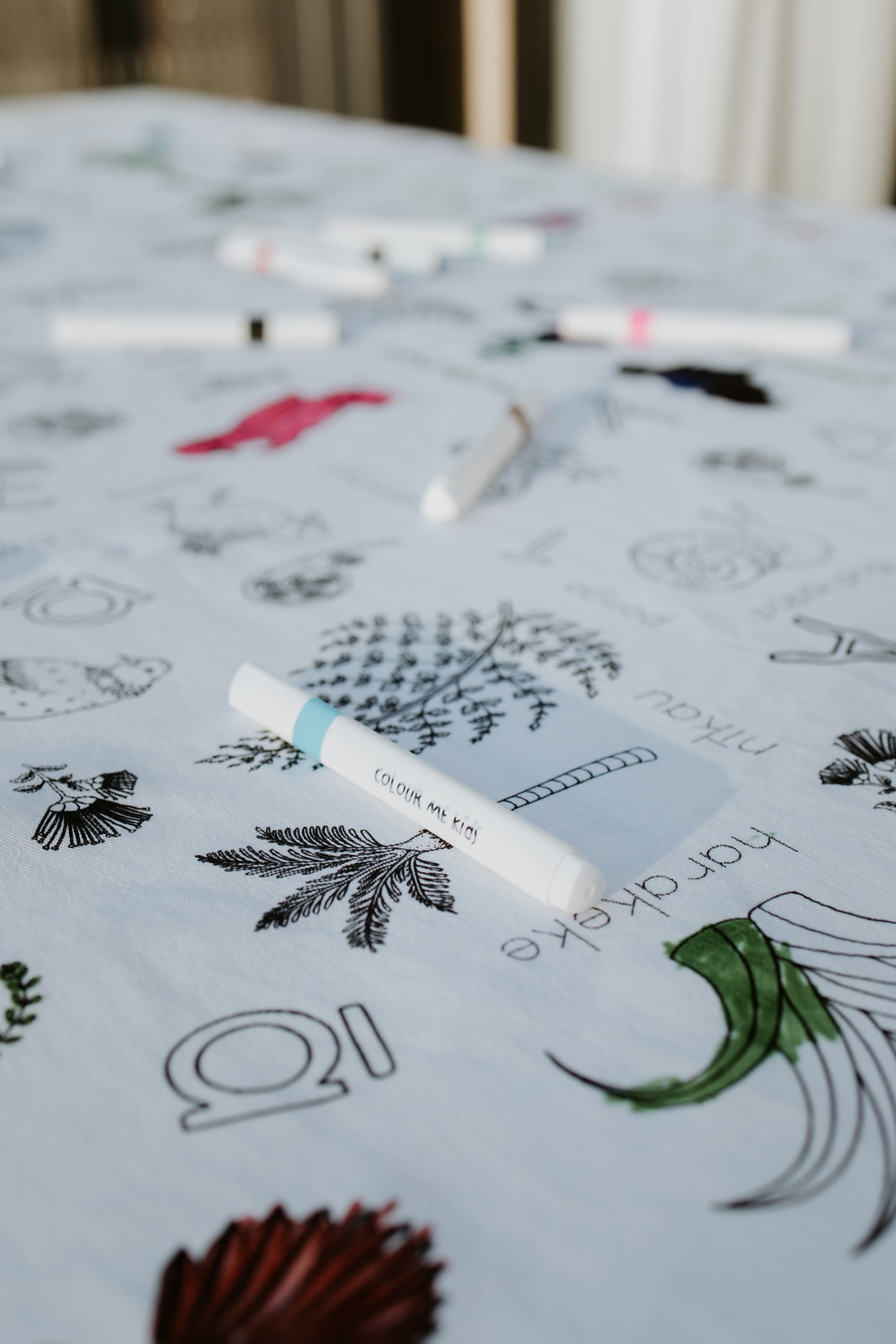Colour Me | Washable Reusable Colouring Tablecloth | Hoa o te Ngahere