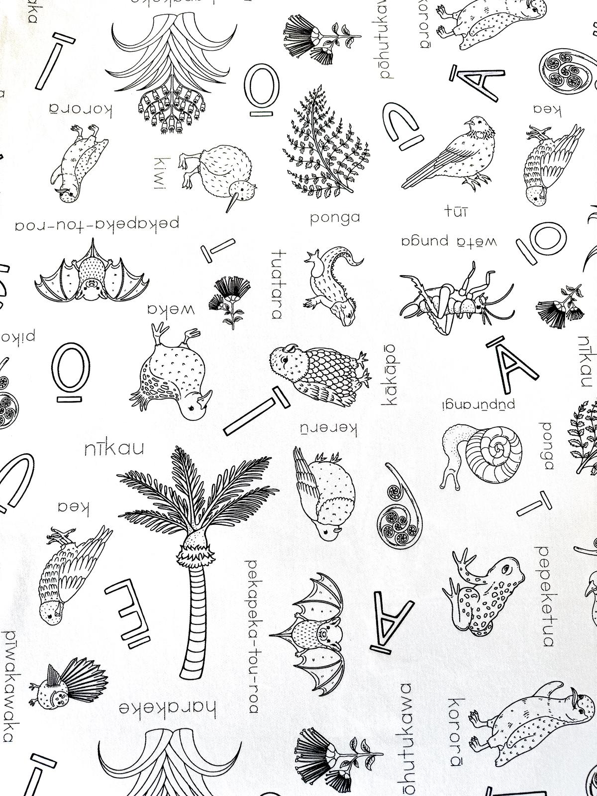 Colour Me | Washable Reusable Colouring Tablecloth | Hoa o te Ngahere