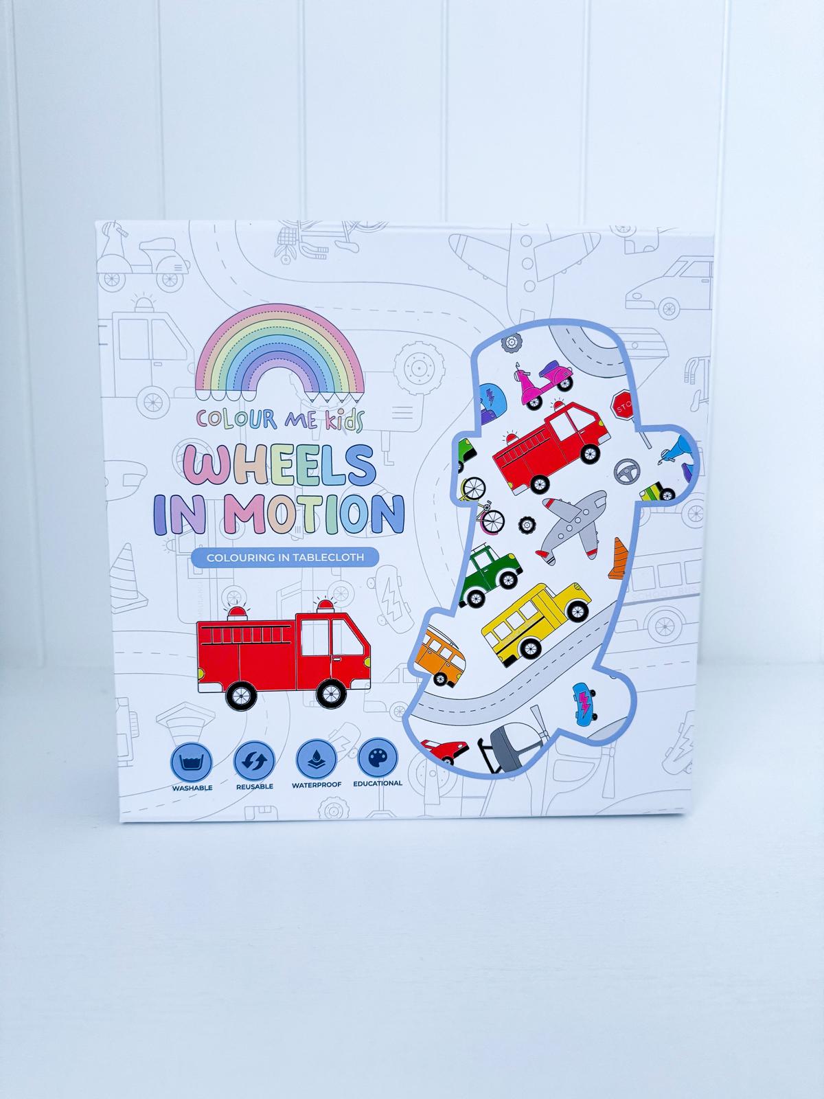 Colour Me | Washable Reusable Colouring Tablecloth | Wheels In Motion