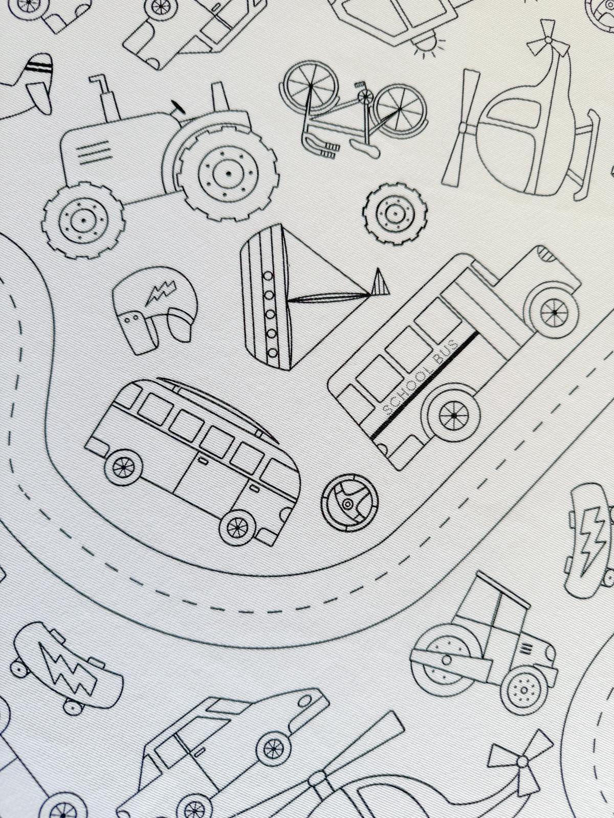 Colour Me | Washable Reusable Colouring Tablecloth | Wheels In Motion