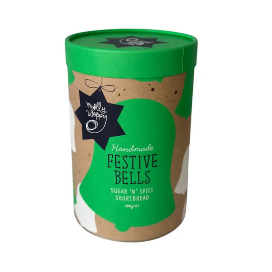 Molly Woopy | Shortbread Festive Bells Cylinder Christmas Cookies