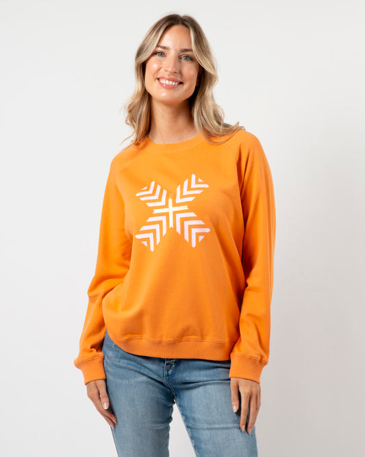 Stella + Gemma | Sunday Sweater | Mandarin with Candy Cross