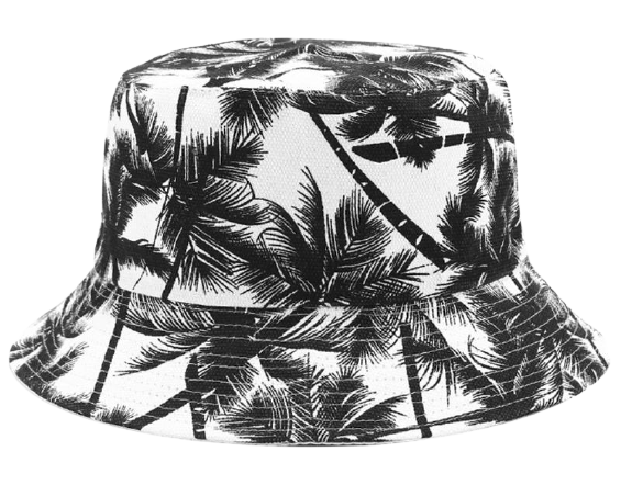 Bucket Hat I Palm Trees I White