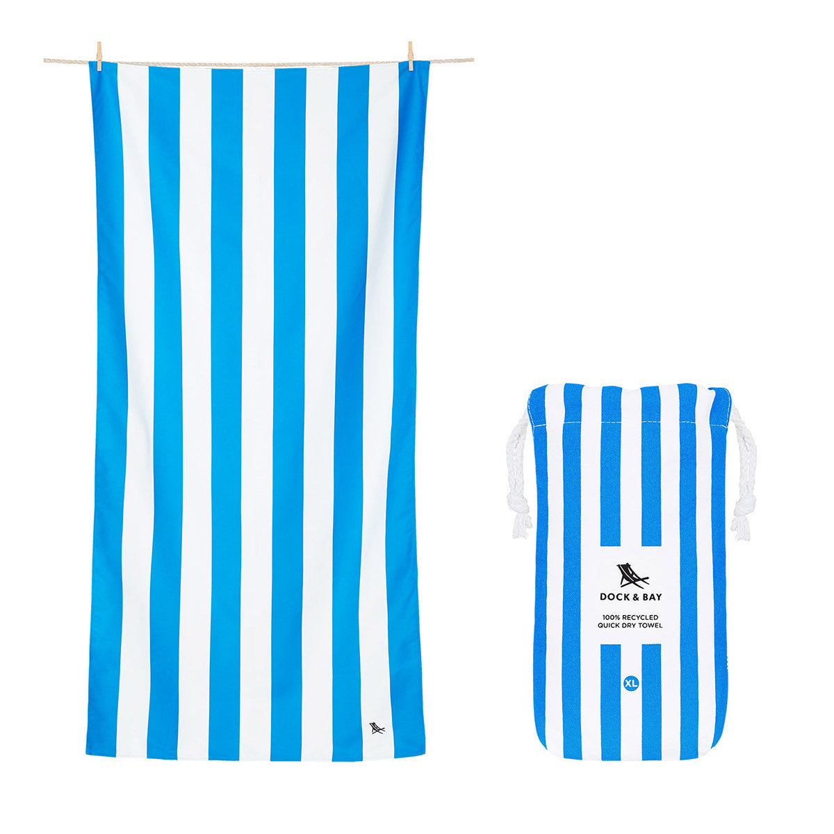 Dock & Bay | Beach Towel | 100% Recycle | Bondi Blue