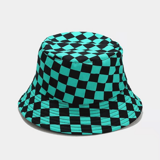 Bucket Hat | Check | Green & White