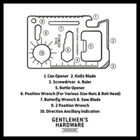 Gentlemen's Hardware | Credit Card Multi Tool | Brass