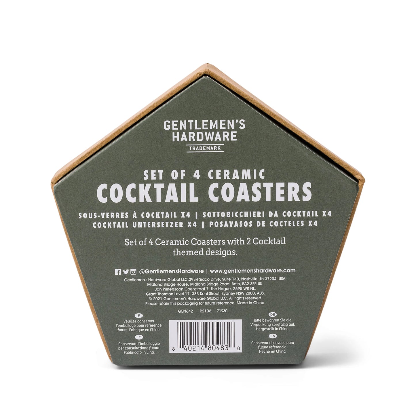 Gentlemen's Hardware | Cocktail Coasters I Set of 4