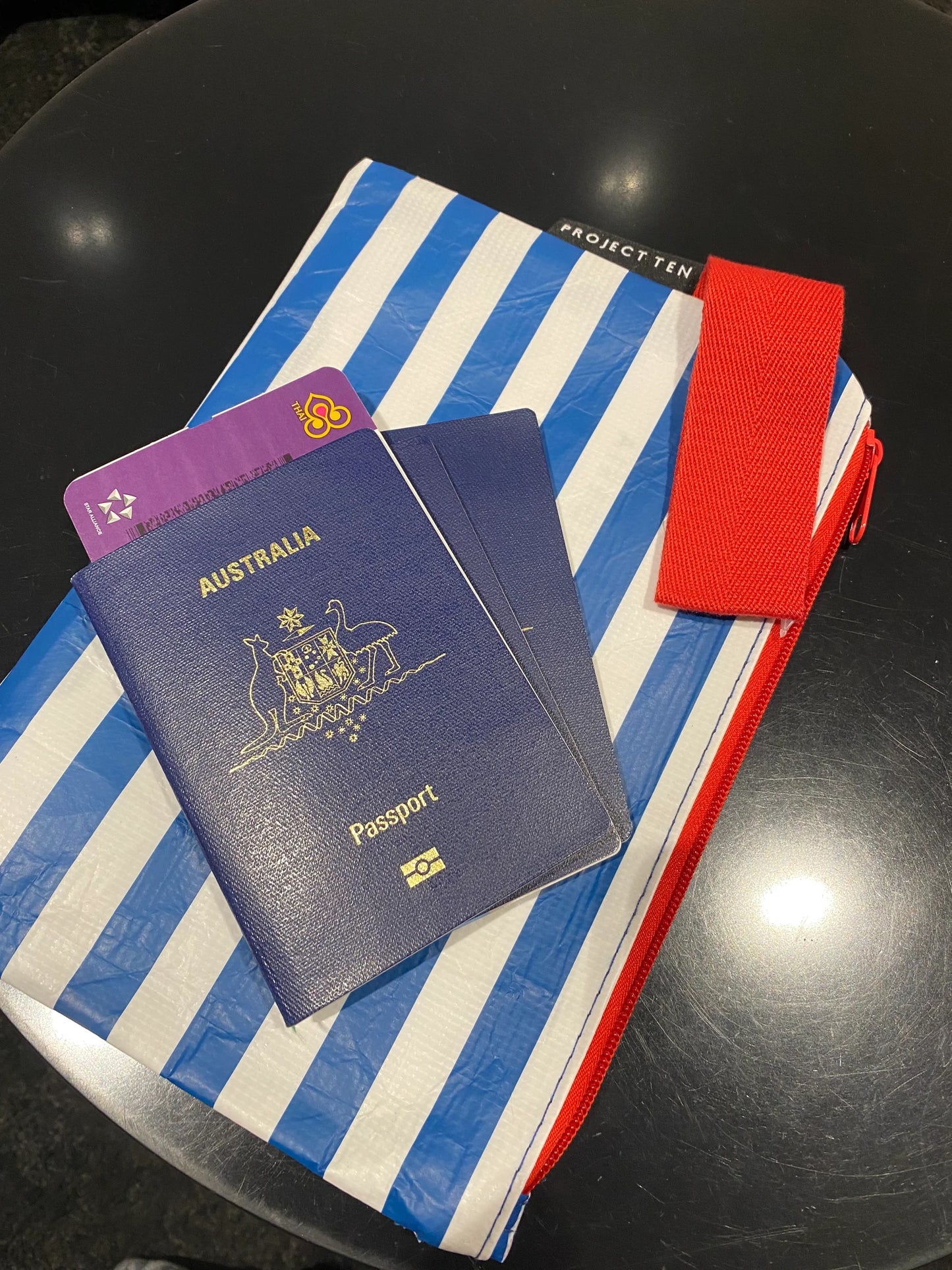 Project Ten | Mini Zip Pouch | Breton Stripe