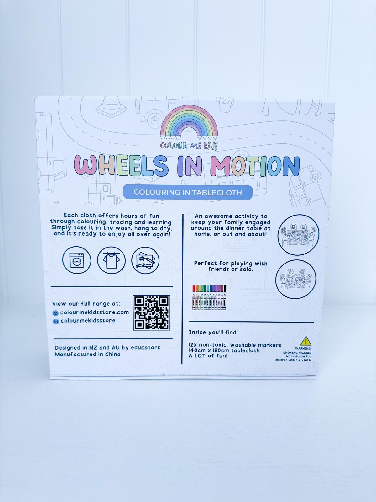 Colour Me | Washable Reusable Colouring Tablecloth | Wheels In Motion