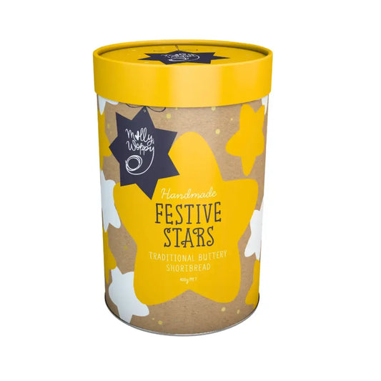 Molly Woopy | Shortbread Festive Stars Cylinder Christmas Cookies