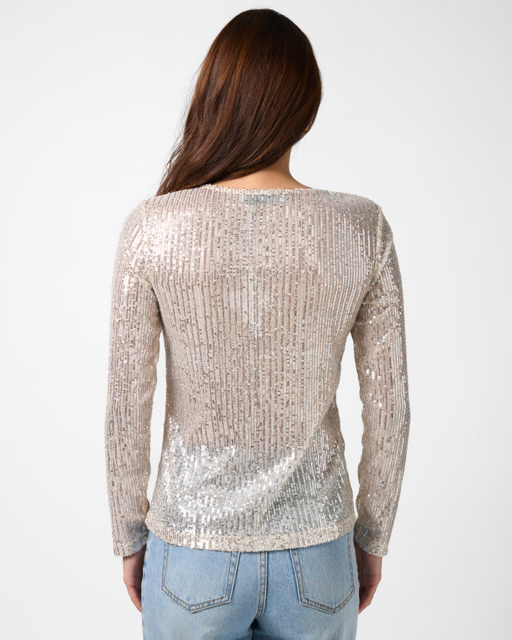 Stella + Gemma | Odessa Sequin Top | Champagne