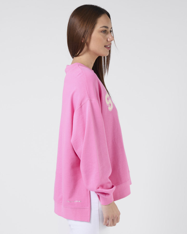Stella + Gemma | Sunday Sweater | Bright Pink College Harvard