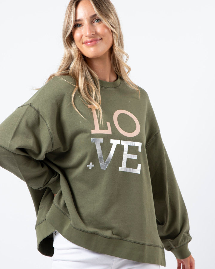 Stella + Gemma | Sunday Sweater | Khaki w/Blush Love