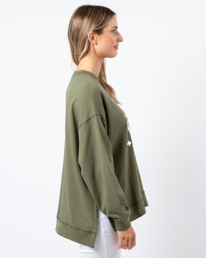 Stella + Gemma | Sunday Sweater | Khaki w/Blush Love
