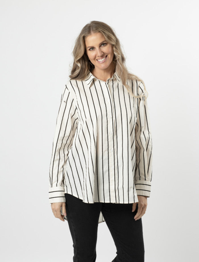 Stella + Gemma | Zola Shirt | Black Stripe