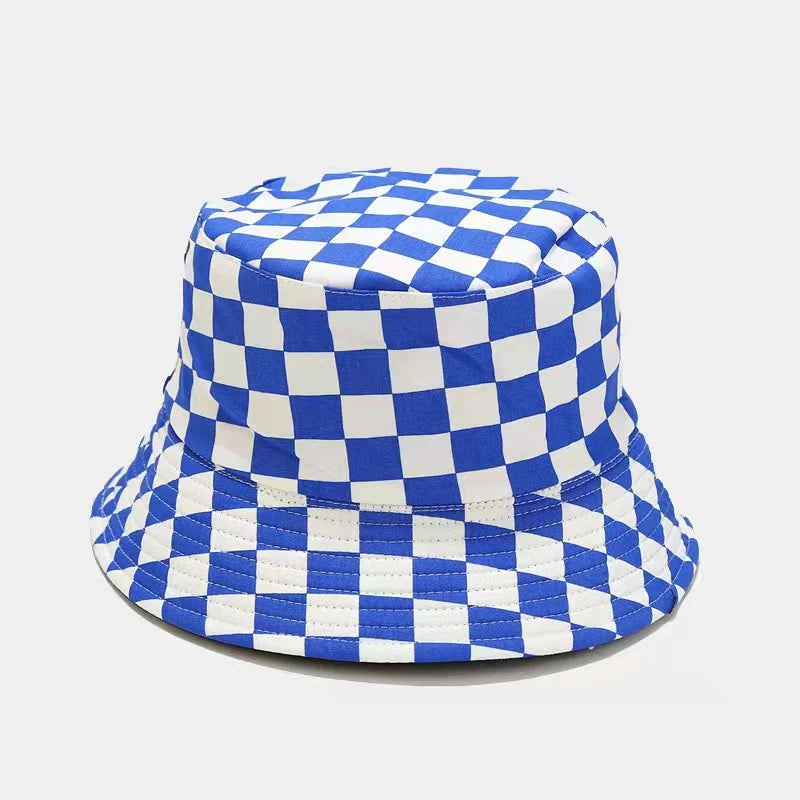 Bucket Hat | Check | Blue & White