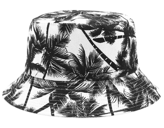 Bucket Hat | Palm Trees | Black