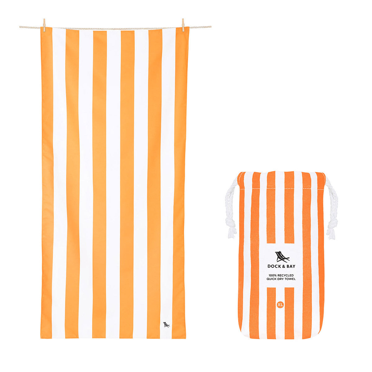 Dock & Bay | Beach Towel | 100% Recycle | Ipanema Orange XL
